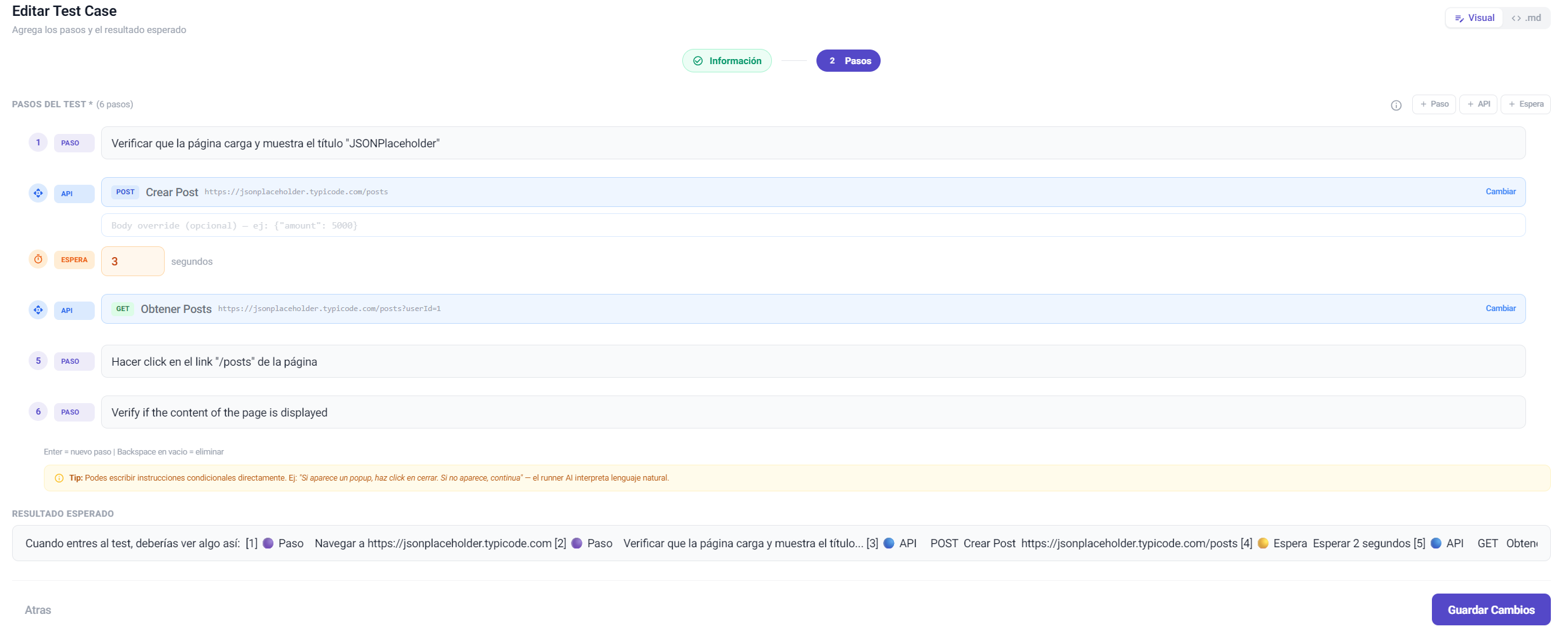No-Code Test Editor